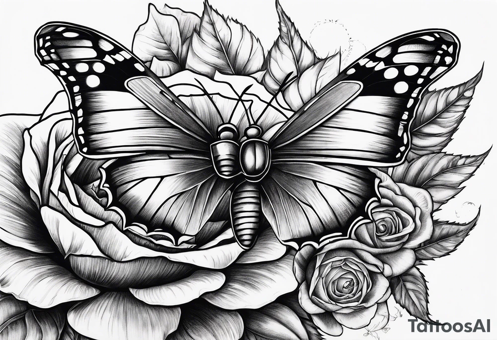 Butterfly, sunflower, camera, book, flower rose tattoo idea Butterfly, sunflower, camera, book, flower rose tattoo idea