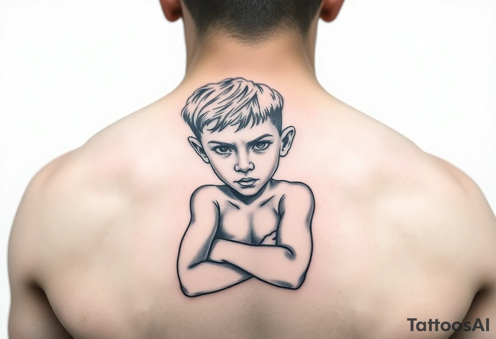 Little boys with day being strong tattoo idea