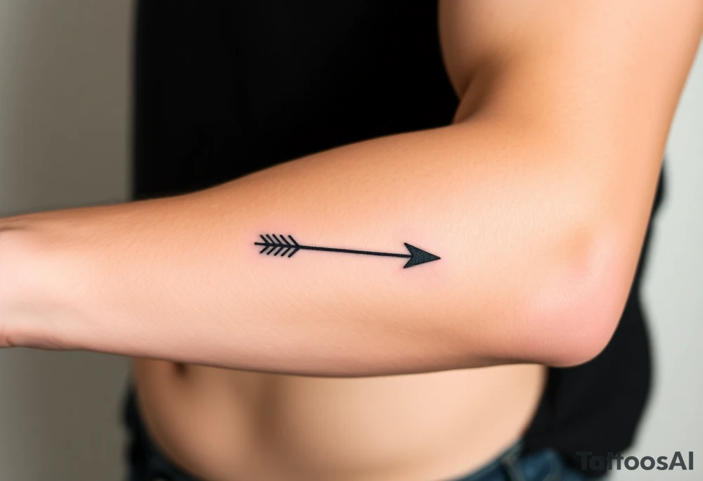 Arrow fine line tattoo idea