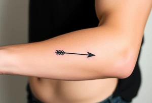 Arrow fine line tattoo idea