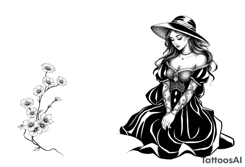 Two sisters
 with dress sitting next tattoo idea