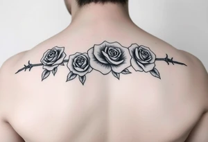 Barbed wire with roses tattoo idea