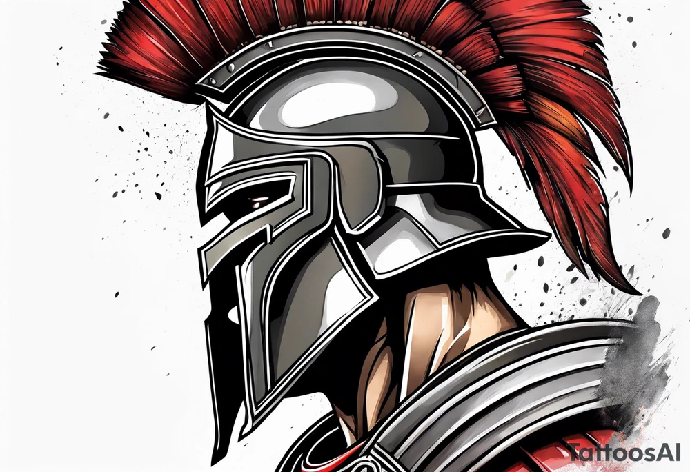 Faceless Spartan warrior tattoo idea