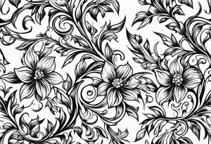 Majestic vines with leaves tattoo idea