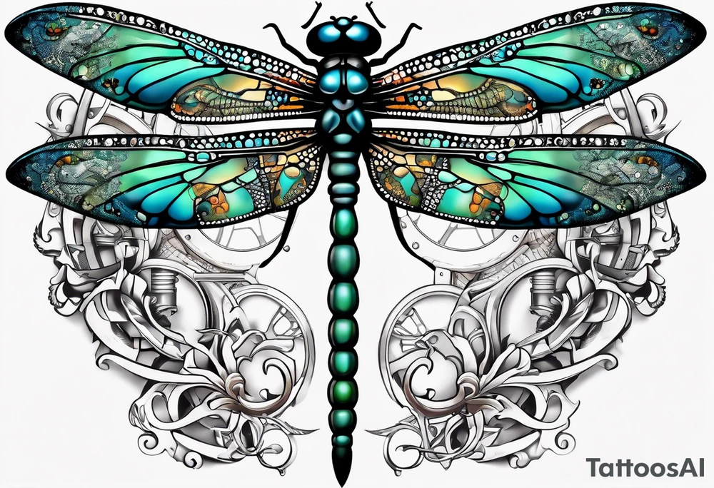 dragonfly made out of wrenches tattoo idea