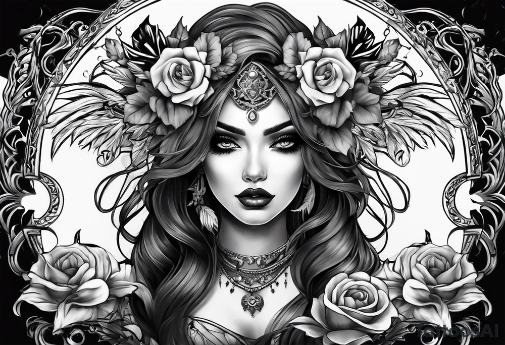 lady grim tattoo idea