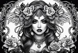 lady grim tattoo idea