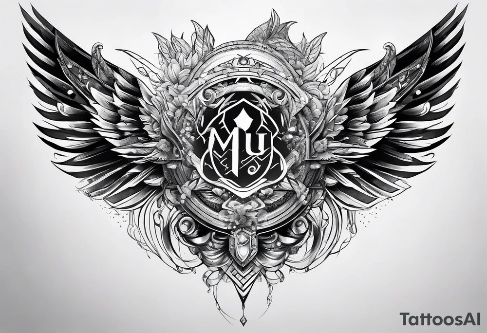 Futuristic design with eegj tattoo idea