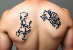 Little red riding hood and the big bad wolf hunting her tattoo idea