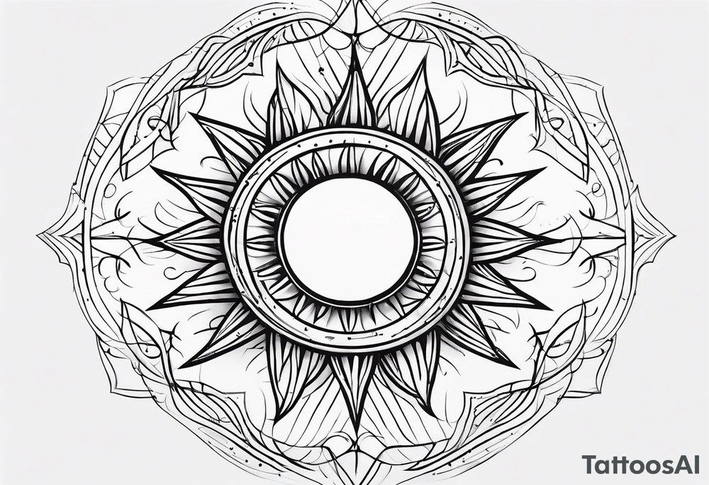 Sun with lines and dots simple yet feminine tattoo idea Sun with lines and dots simple yet feminine tattoo idea