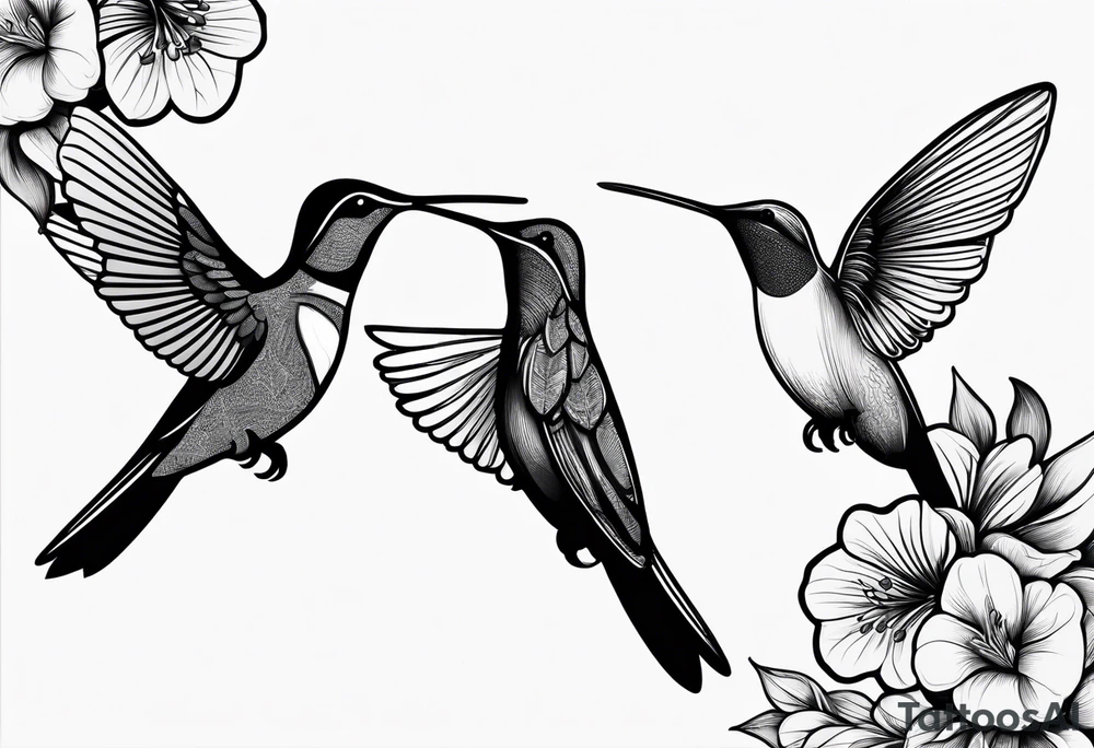 Humming bird silhouette tattoo idea