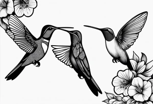 Humming bird silhouette tattoo idea