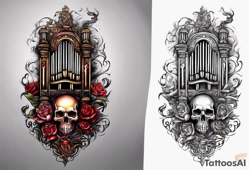 Demonic Pipe organ tattoo idea