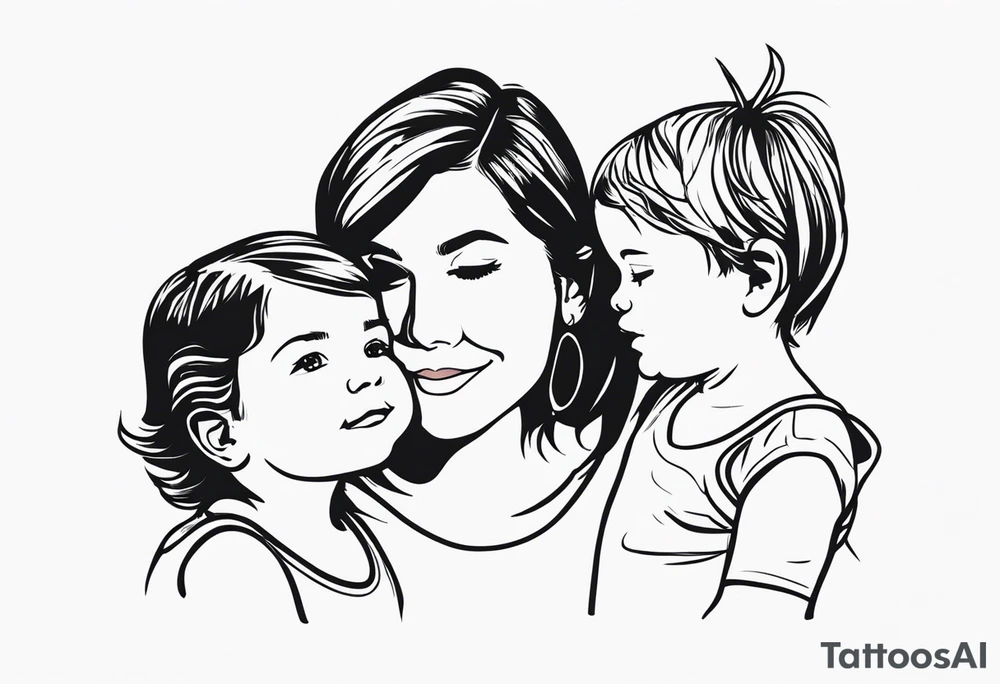 3 kids and a mum tattoo idea