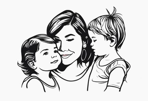 3 kids and a mum tattoo idea