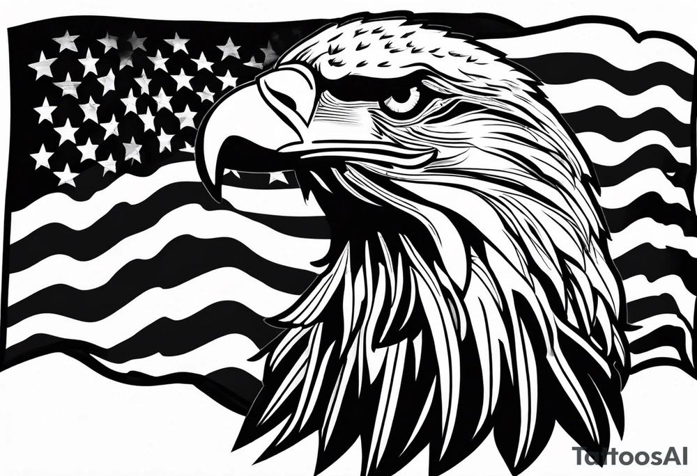 plain flag with eagle on it tattoo idea