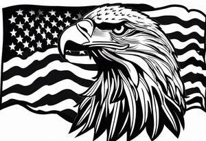 plain flag with eagle on it tattoo idea