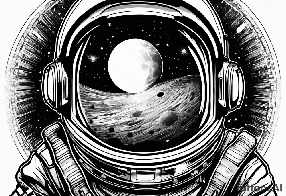 A astronaut a black hole tattoo idea