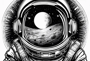 A astronaut a black hole tattoo idea