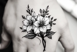 narcissus flowers, holly and jonquil flowers tattoo idea