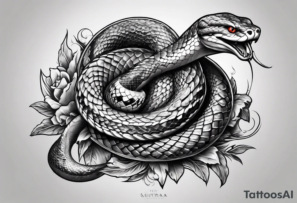 snake wrapped around a dagger tattoo idea
