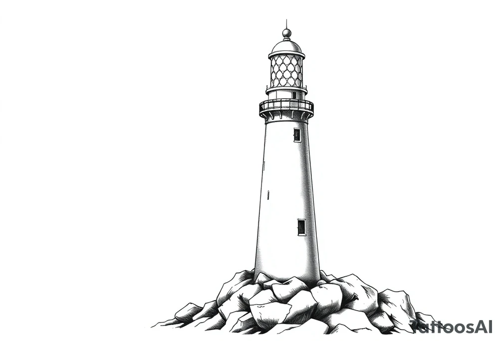 Lighthouse with coat of arms tattoo idea