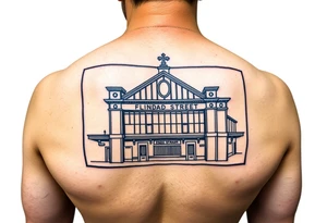 Flinders street station in mlebourne in graffiti style in a rectangle outlined box in portrait orientation tattoo idea