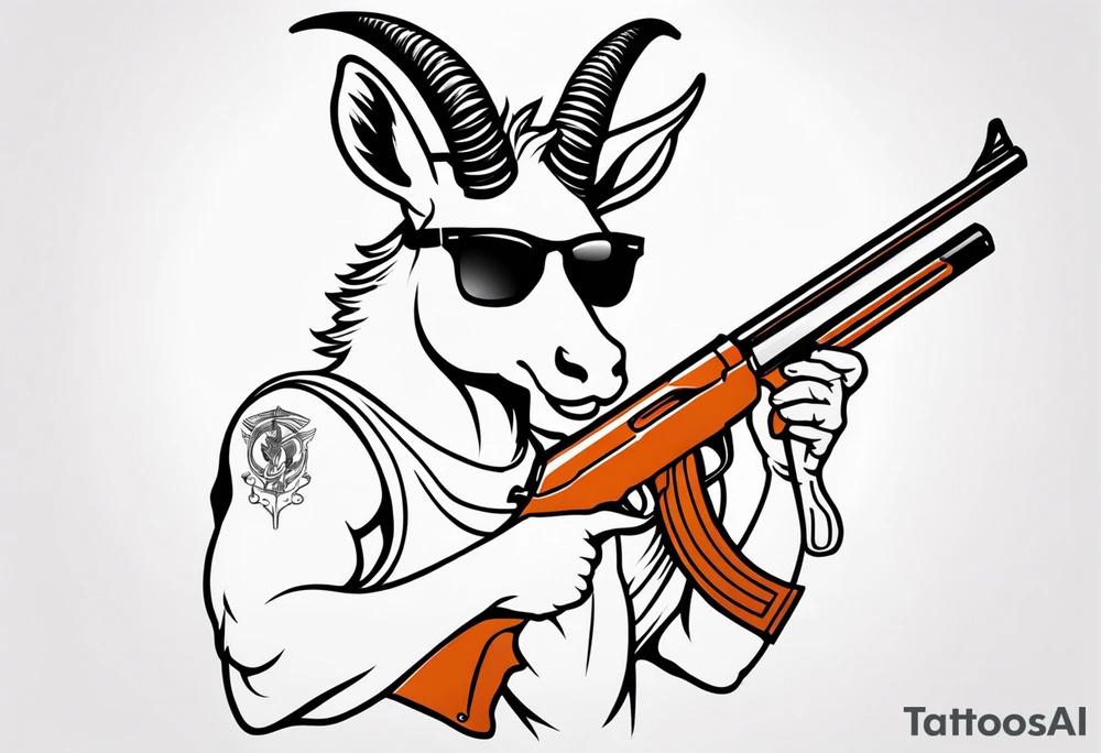 capricorn with sunglasses and a shotgun tattoo idea