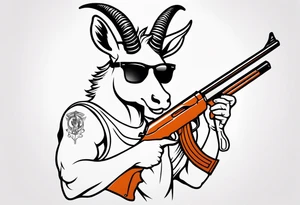 capricorn with sunglasses and a shotgun tattoo idea