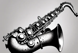 saxophone music notese tattoo idea