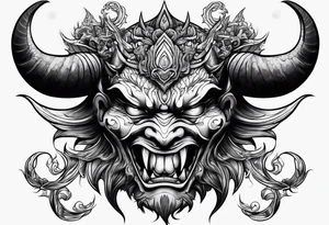 demon face tattoo idea