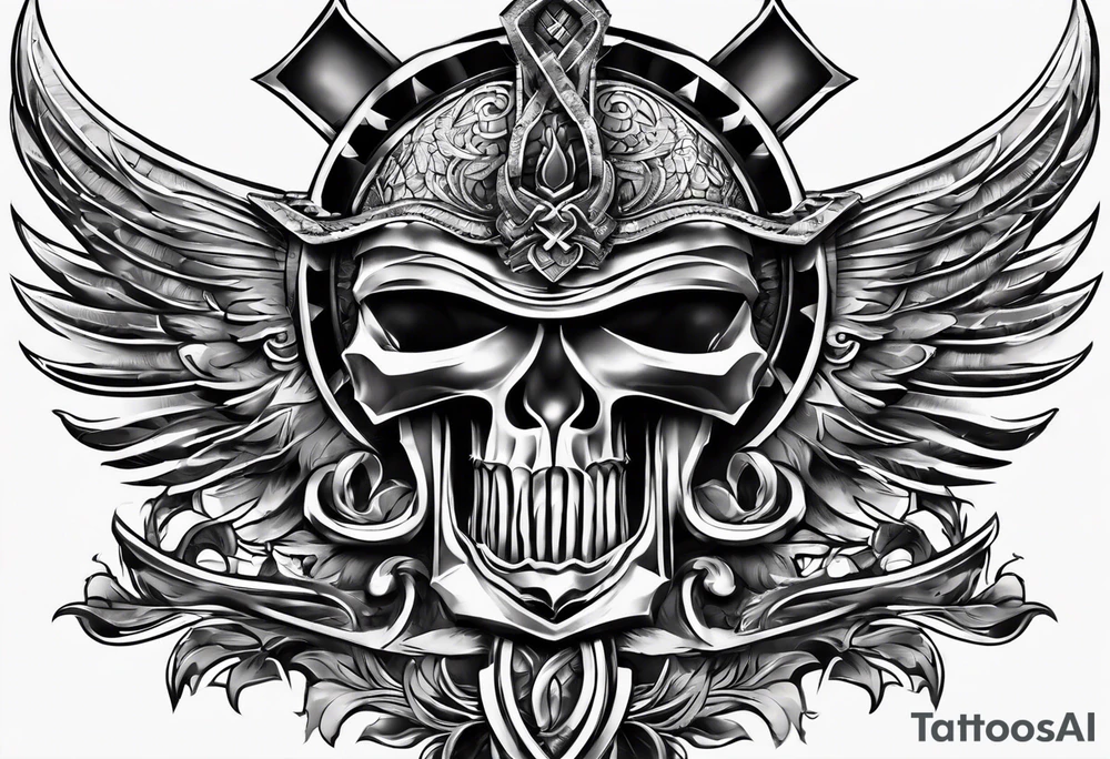 Ankh that looks like twisted metal tattoo idea