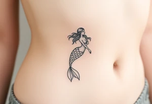 Mermaid light grainy tattoo idea