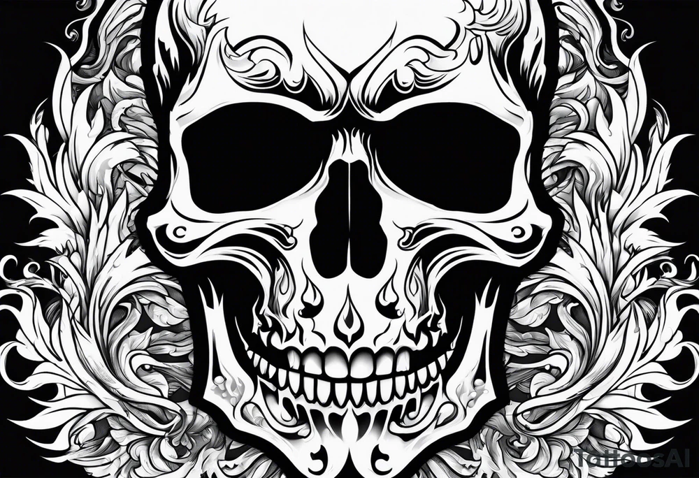 Skull flames tattoo idea