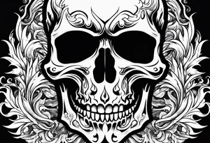 Skull flames tattoo idea