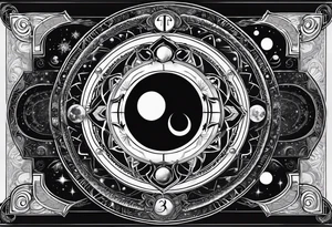Astrology, Cancer, Natal Chart, symbolic, vision, yin yang, the moon, the sun, Uranus, Pluto, spiritual, third eye, mystical armband tattoo idea