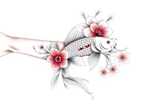 Exotic birds, Exotic flowers, Coi fish tattoo idea