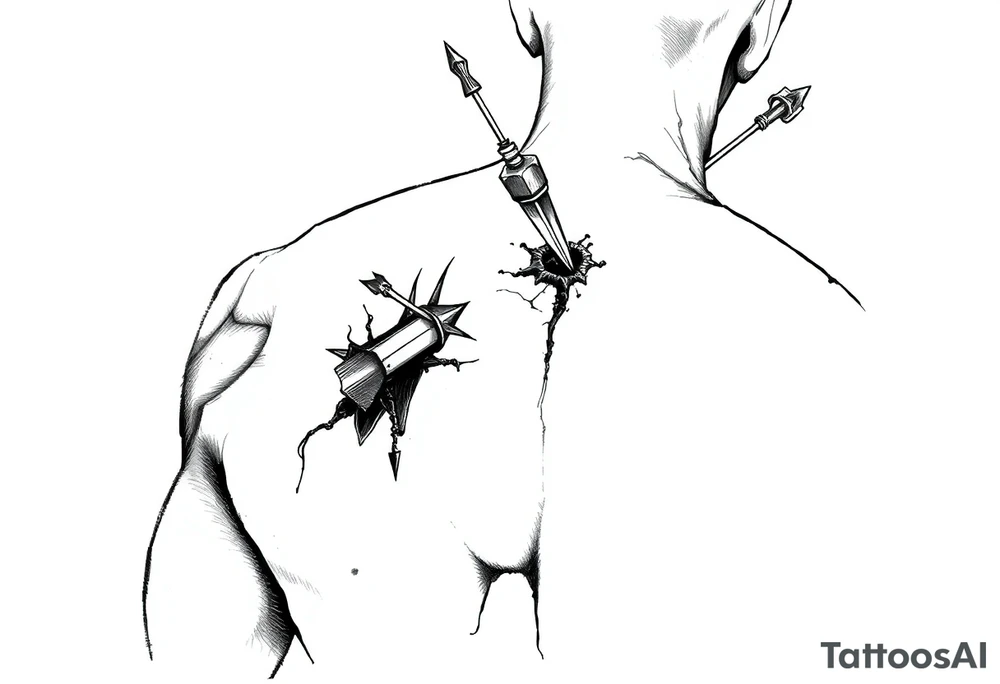 Stabbed in the back tattoo idea