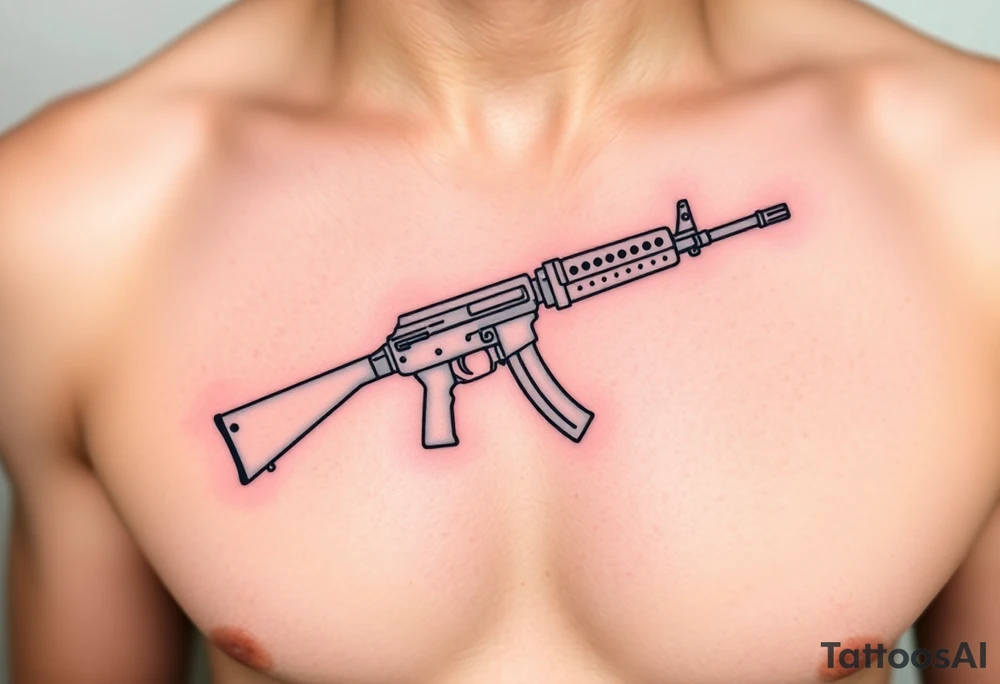 ak 47 silhouette tattoo idea