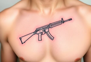 ak 47 silhouette tattoo idea