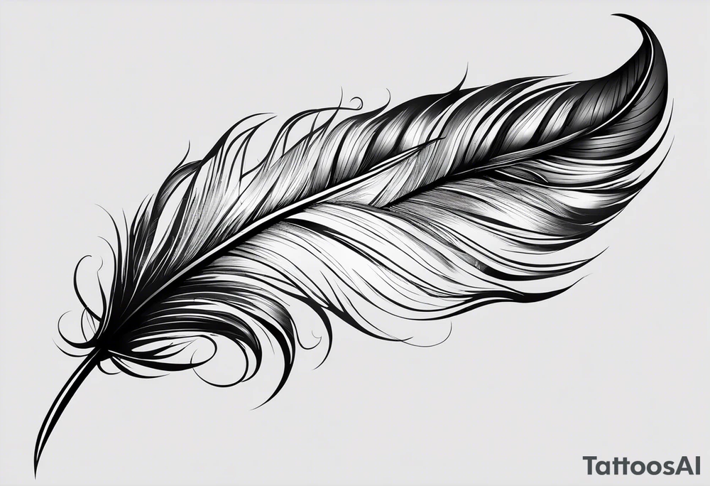 feather with text above “ I’ll be there till the end” And text below “I’m already there” tattoo idea