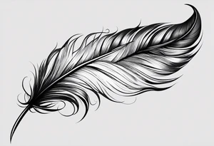 feather with text above “ I’ll be there till the end” And text below “I’m already there” tattoo idea