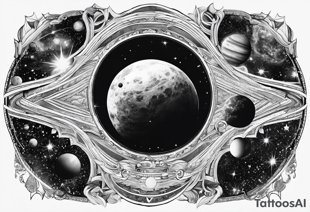 solar systems, galaxies, nebulas tattoo idea