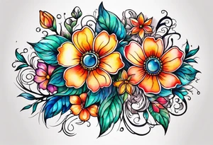 Floral hippy chest piece tattoo idea