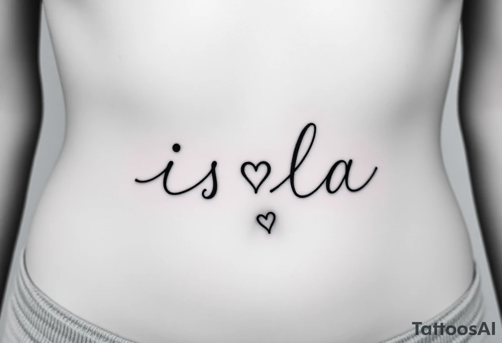 isla with a heart at the end of the a tattoo idea
