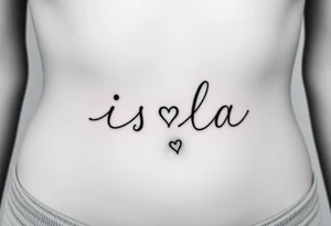 isla with a heart at the end of the a tattoo idea