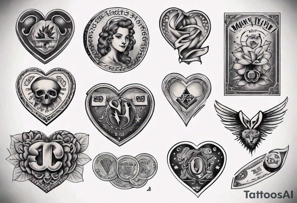 Money and Heart tattoo idea