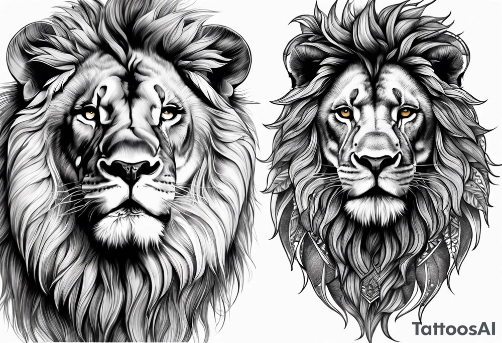 Lion head tattoo idea