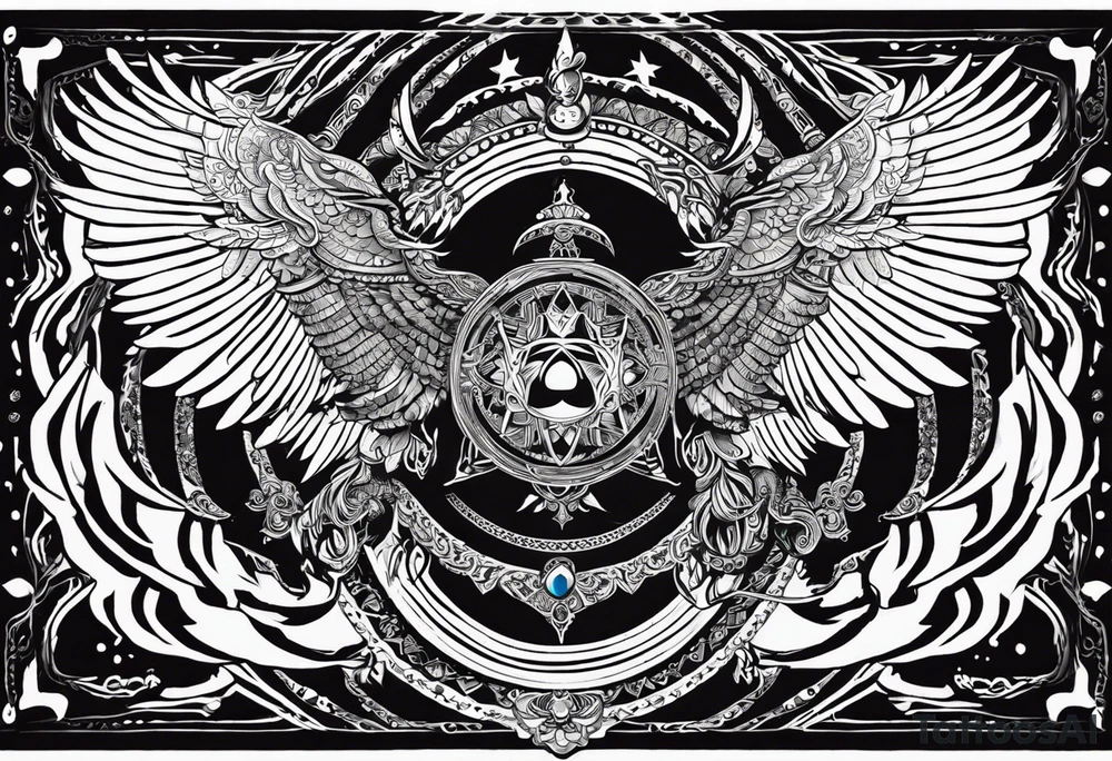 black kali, goddess pirate, alien, angel, pachamama, valkrye, warrior, flying, skull, lotus azul, wing, eagle, zenza resonance, stars, 5D, anahata chakra, death, durga, riding on a tiger, flying lady tattoo idea
