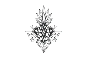 Pubic crown pineapple 
 diamond vagina and anus tattoo idea